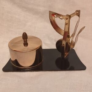 Vintage Brass Postage Scale and Stamp Roll Holder